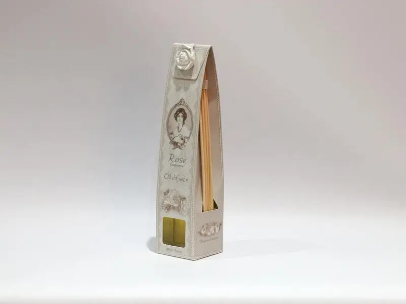 rose fragrance bottle with sticks