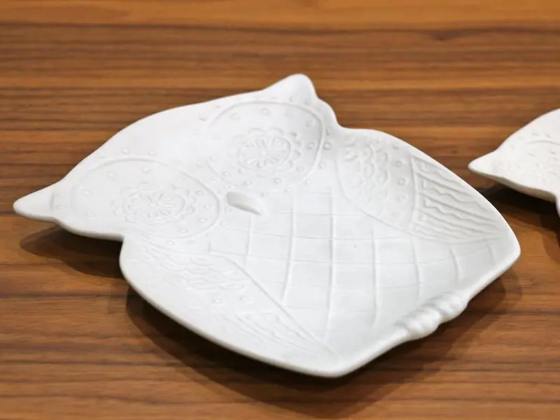 owl design ceramic cookie plate 20cm