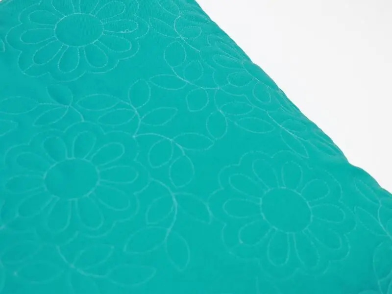 cushion with embroidery turquoise 45x45 cm