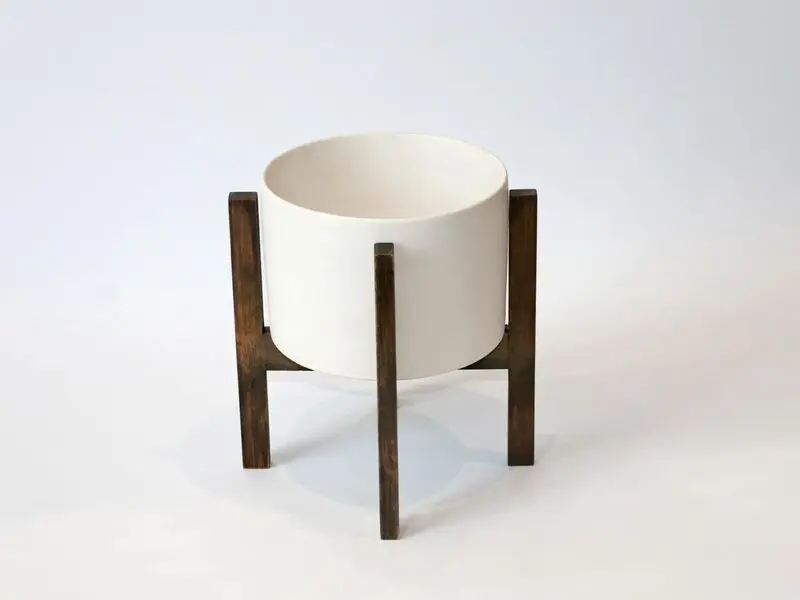 wooden table planter