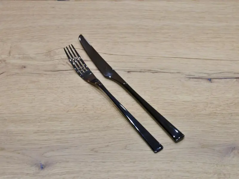 shiny stainless steel black coated table knife