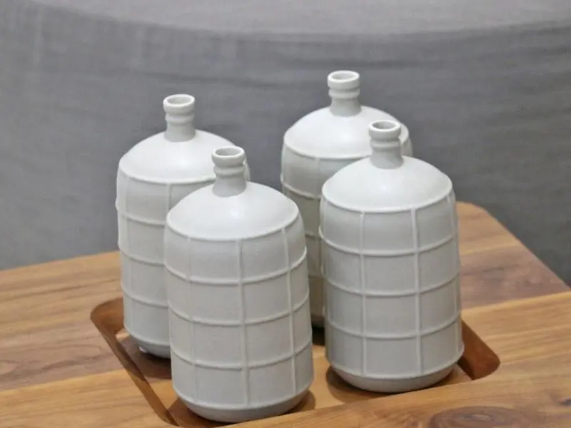 square patterned small vase