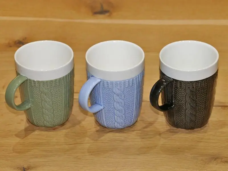 wool design black mug 400cc