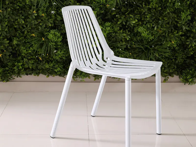 white aluminum chair