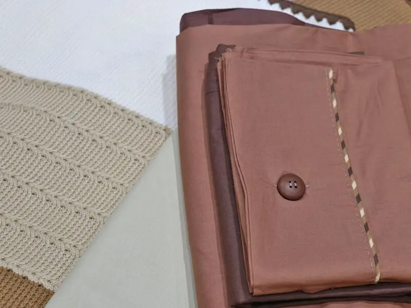 double knitted blanket set brown beige