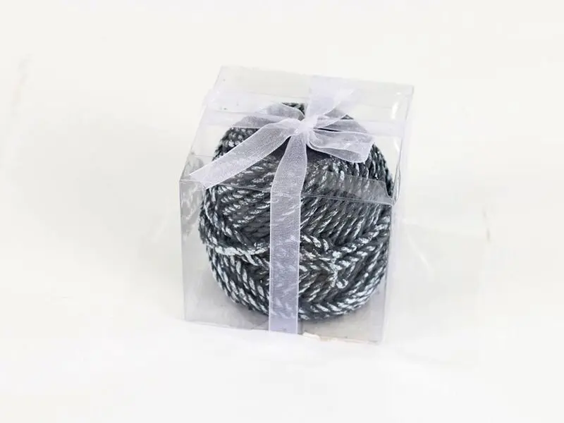 wool effect grey candle