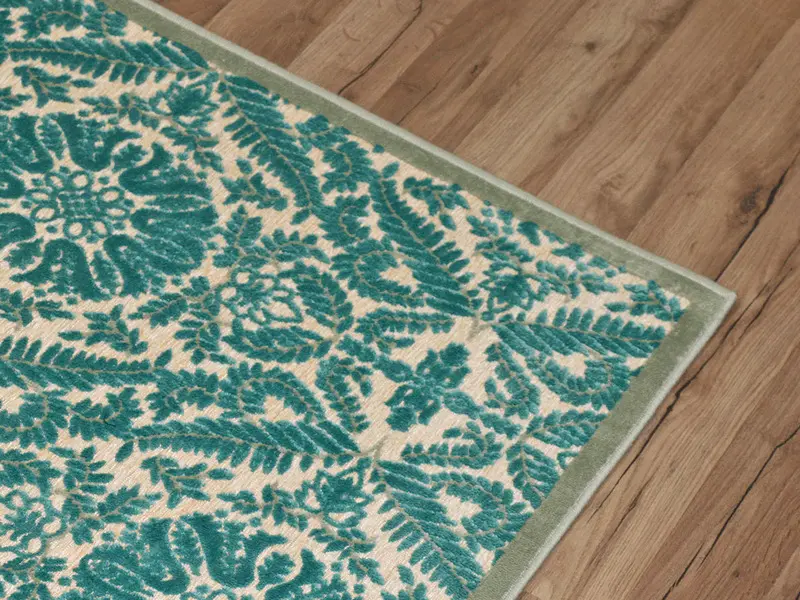 chenille turquoise rebelle carpet 168x244 cm