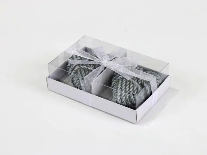 grey heart candle (set of 2)