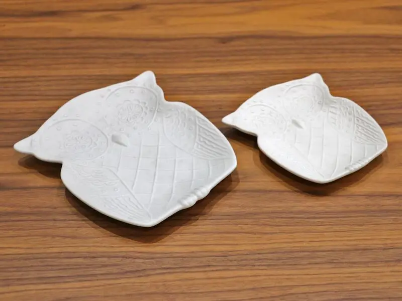 owl design ceramic cookie plate 15cm
