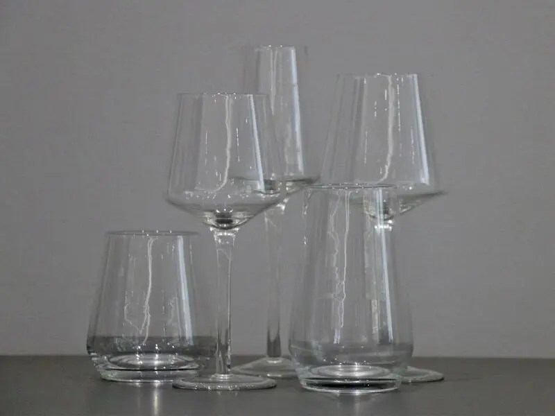 cone-shaped red wine glass