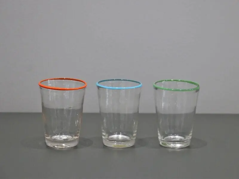 glass with green rim