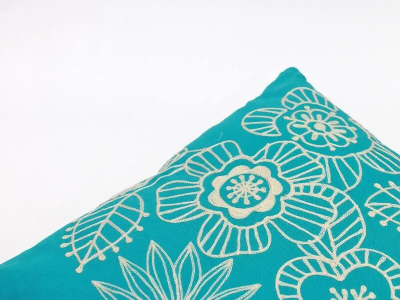 floral turquoise cushion 45x45 cm