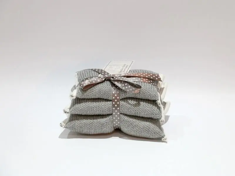 set of 3 scented grey wool bags