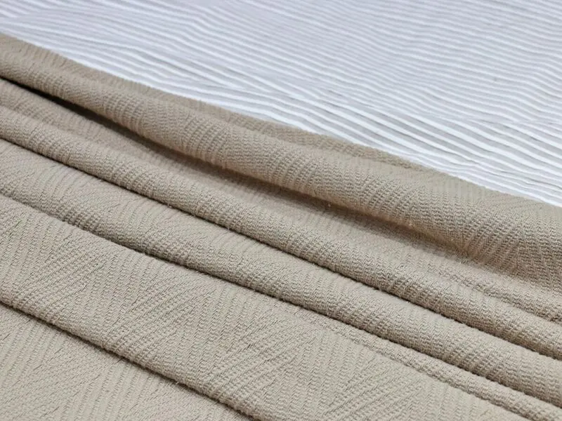 herringbone design blanket beige