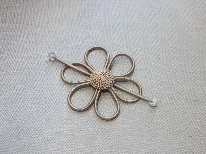 satin flower golden curtain tie