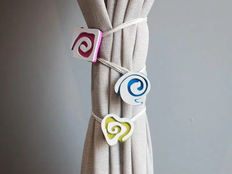 green magnet curtain tie