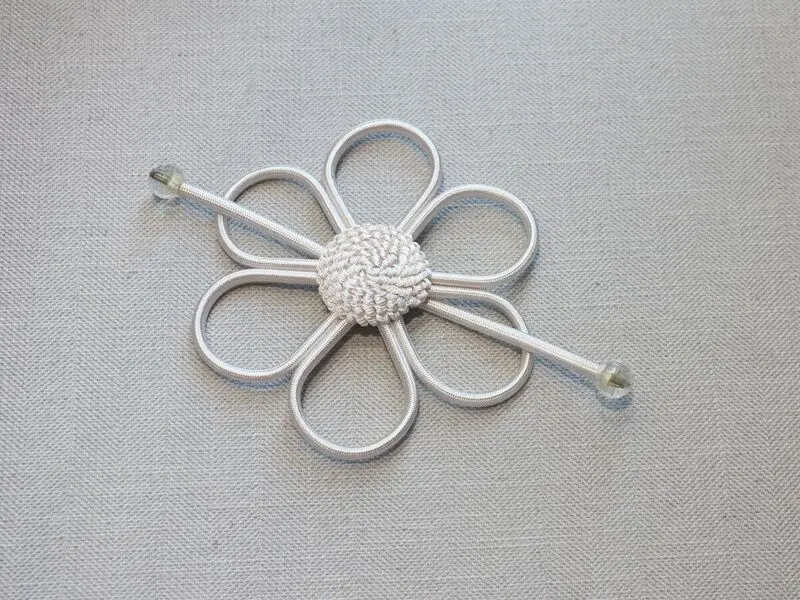 satin flower ecru curtain tie