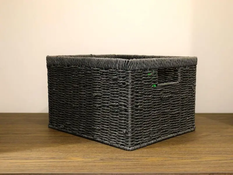 rectangular double handed basket black