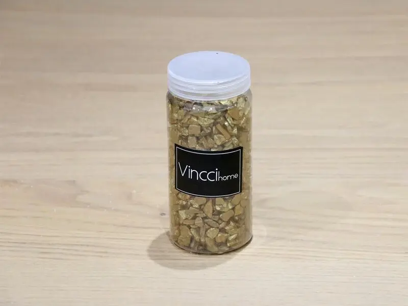 gold color glass stones 550g/jar