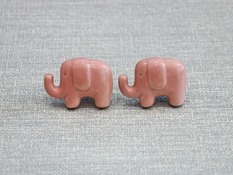 ceramic door knob elephant design pink