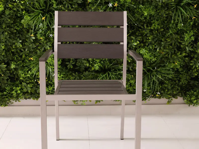 aluminum wood effect chair