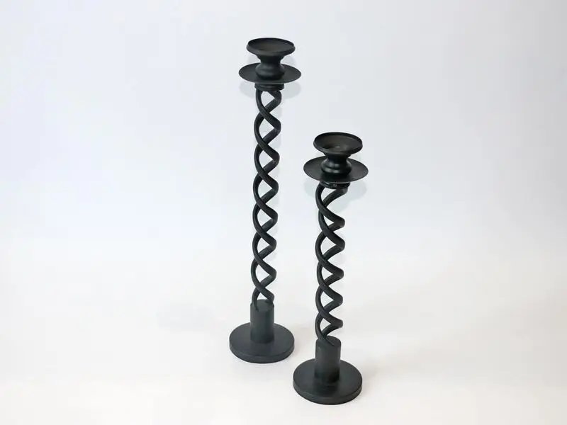 skinny black candle holder 40cm