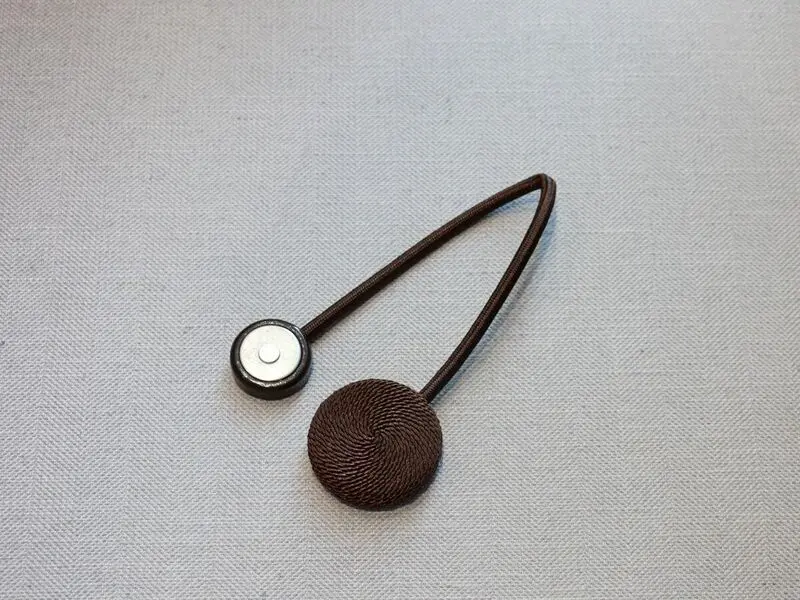 satin brown magnet curtain tie