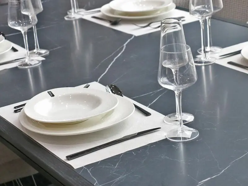 white glossy soup plate with raised design 22cm