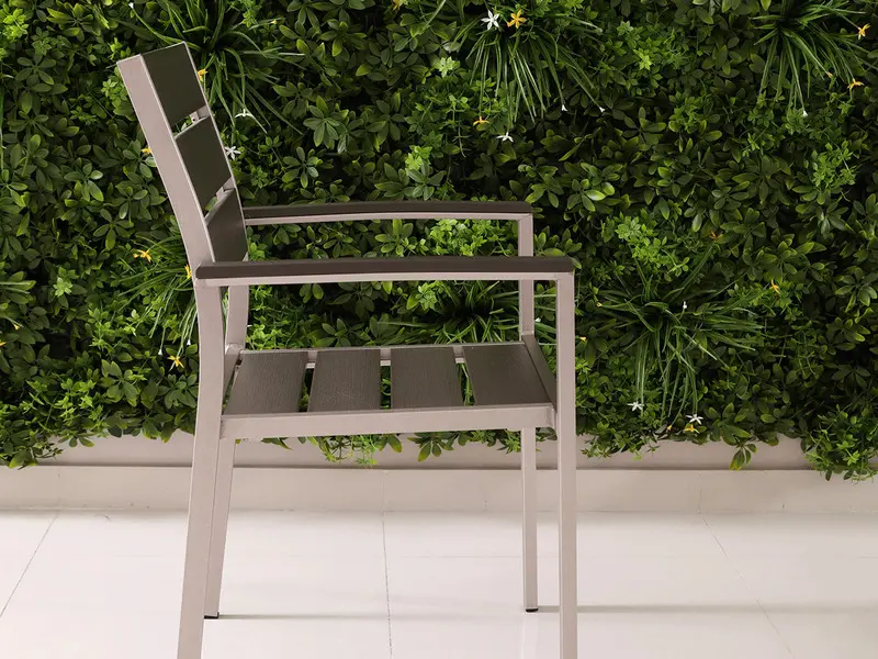 aluminum wood effect chair