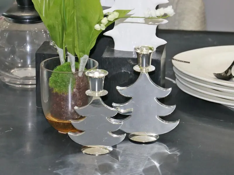 silver candle holder medium