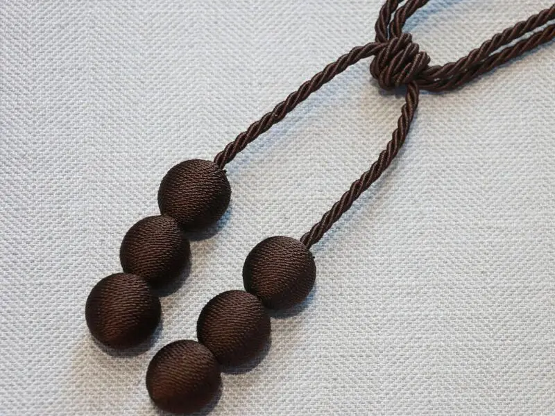 satin balls dark brown curtain accessories
