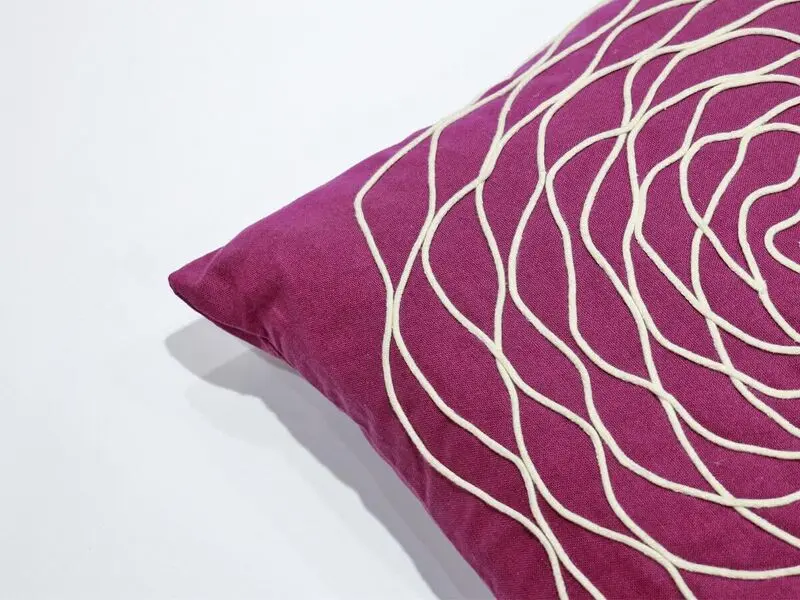 purple cushion with flower 45x45 cm