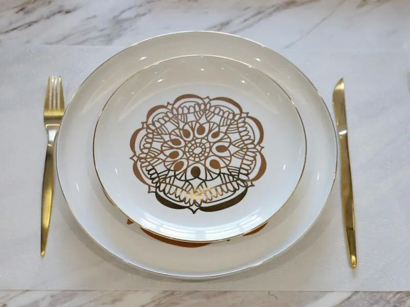 gold decal plate 30cm