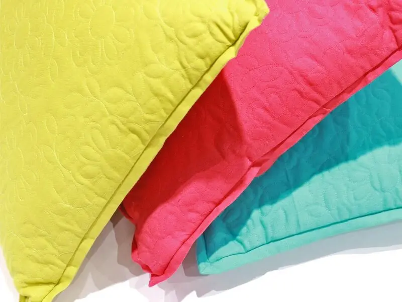 cushion with embroidery red 45x45 cm