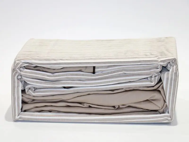 brown pleated bed set queen 100% cotton with two pillow covers