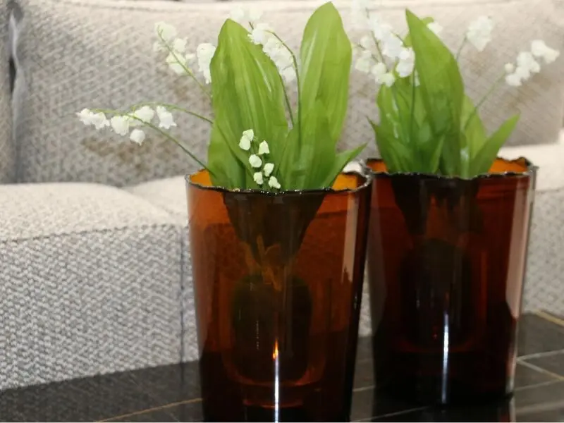 smoked amber glass vase