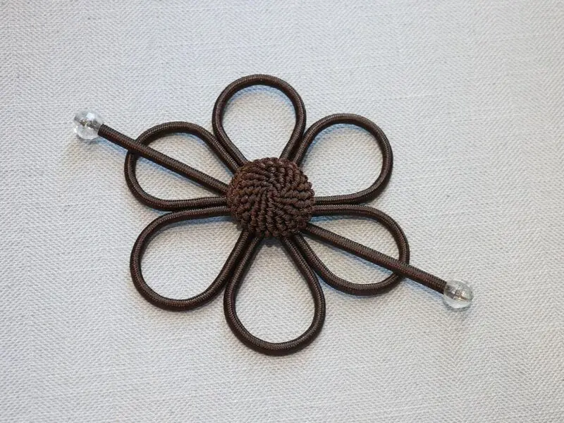 satin flower brown curtain tie