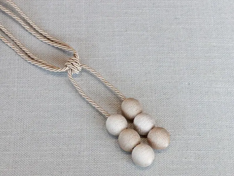 satin balls ecru curtain accessories