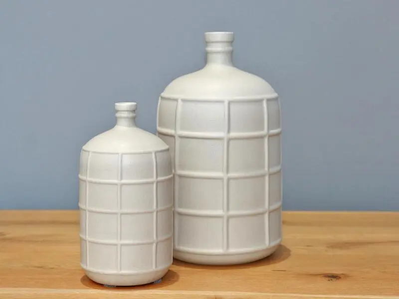 square patterned large vase