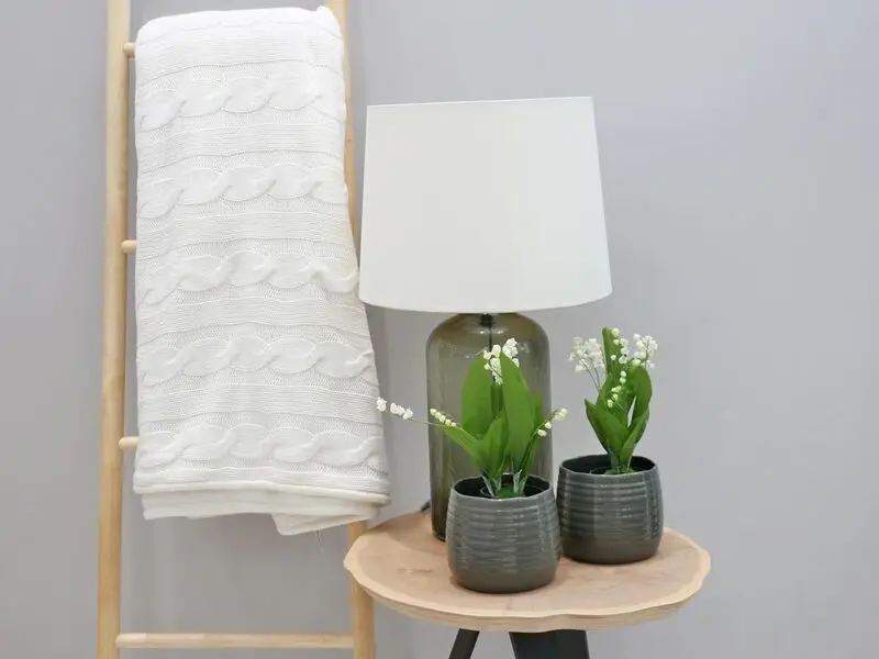 smokey grey glass lamp