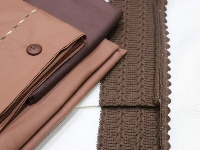 double knitted blanket set brown beige